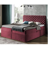 Łóżko kontynentalne London 120x200, tapicerowane, materac, topper-3