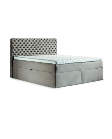 Łóżko kontynentalne London 160x200, tapicerowane, materac, topper-1 Łóżko kontynentalne London 160x200, tapicerowane, materac, topper-1