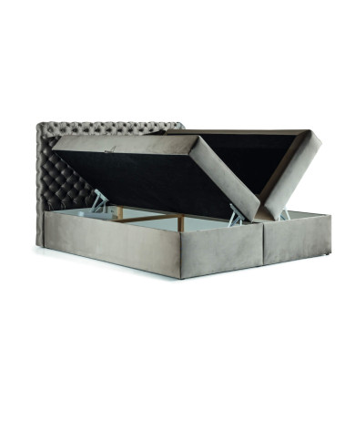 Łóżko kontynentalne London 180x200, tapicerowane, materac, topper-2 Łóżko kontynentalne London 180x200, tapicerowane, materac, topper-2