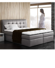 Łóżko kontynentalne Alegra120x200, tapicerowane, materac, topper-6