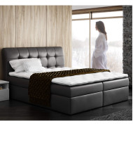 Łóżko kontynentalne Alegra120x200, tapicerowane, materac, topper-7