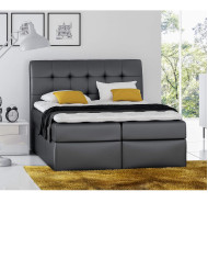 Łóżko kontynentalne Alegra120x200, tapicerowane, materac, topper-1