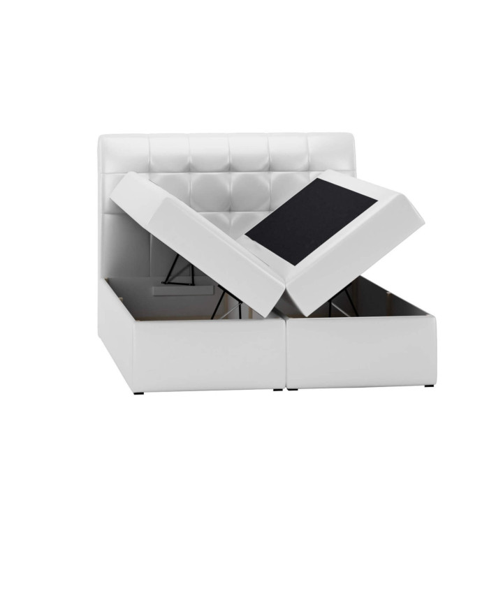 Łóżko kontynentalne Alegra120x200, tapicerowane, materac, topper-3