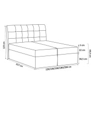 Łóżko kontynentalne Alegra120x200, tapicerowane, materac, topper-8