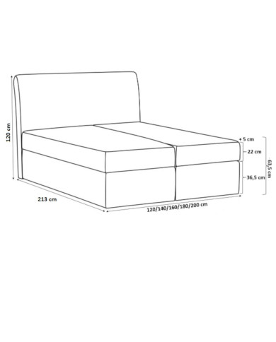 Łóżko kontynentalne Enzo 140x200, tapicerowane, materac, topper, pojemnik, Gruszka Meble Łóżko kontynentalne Enzo 140x200, tapicerowane, materac, topper, pojemnik, Gruszka Meble