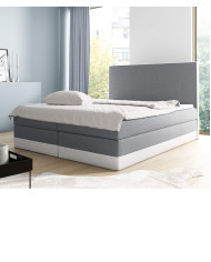 Łóżko kontynentalne Rita 180x200, tapicerowane, materac, topper, pojemnik, Lars
