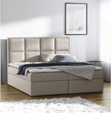 Łóżko kontynentalne Galaxy 160x200, tapicerowane, materac, topper, pojemnik, Gruszka Meble Łóżko kontynentalne Galaxy 160x200, tapicerowane, materac, topper, pojemnik, Gruszka Meble