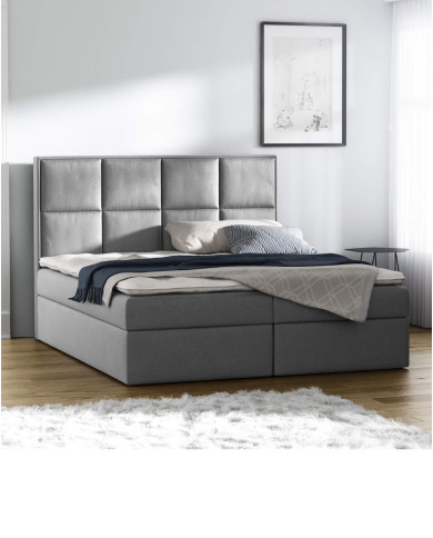 Łóżko kontynentalne Galaxy 160x200, tapicerowane, materac, topper, pojemnik, Gruszka Meble Łóżko kontynentalne Galaxy 160x200, tapicerowane, materac, topper, pojemnik, Gruszka Meble