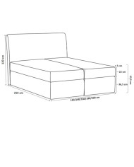 Łóżko kontynentalne Galaxy 200x200, tapicerowane, materac, topper, pojemnik, Gruszka Meble