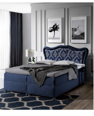 Łóżko kontynentalne Boston 180x200, tapicerowane, materac, topper, pojemnik, Lars
