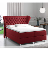 Łóżko kontynentalne Ulster 180x200, tapicerowane, materac, topper, pojemnik, Lars