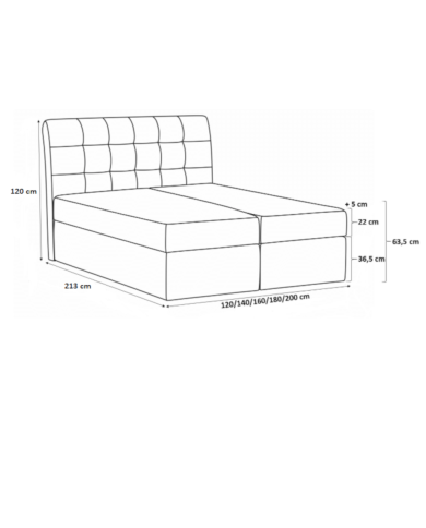 Łóżko kontynentalne Lorice 120x200, tapicerowane, materac, topper, pojemnik, Gruszka Meble Łóżko kontynentalne Lorice 120x200, tapicerowane, materac, topper, pojemnik, Gruszka Meble
