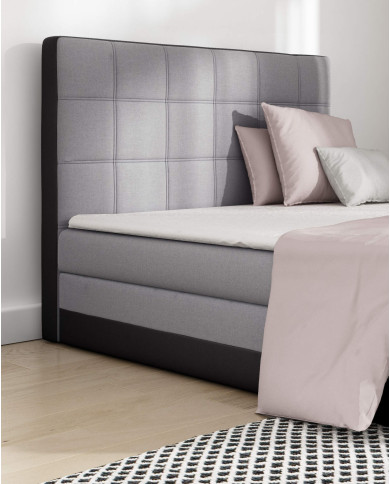 Łóżko kontynentalne Lorice 140x200, tapicerowane, materac, topper, pojemnik, Gruszka Meble Łóżko kontynentalne Lorice 140x200, tapicerowane, materac, topper, pojemnik, Gruszka Meble