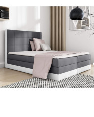 Łóżko kontynentalne Simple 160x200, tapicerowane, materac, topper, pojemnik, Lars