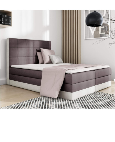 Łóżko kontynentalne Lorice 180x200, tapicerowane, materac, topper, pojemnik, Gruszka Meble Łóżko kontynentalne Lorice 180x200, tapicerowane, materac, topper, pojemnik, Gruszka Meble