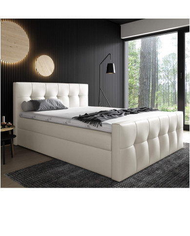 Łóżko kontynentalne Malibu 160x200, tapicerowane, materac, topper, pojemnik, Gruszka Meble Łóżko kontynentalne Malibu 160x200, tapicerowane, materac, topper, pojemnik, Gruszka Meble