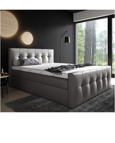 Łóżko kontynentalne Malibu 160x200, tapicerowane, materac, topper, pojemnik, Gruszka Meble Łóżko kontynentalne Malibu 160x200, tapicerowane, materac, topper, pojemnik, Gruszka Meble