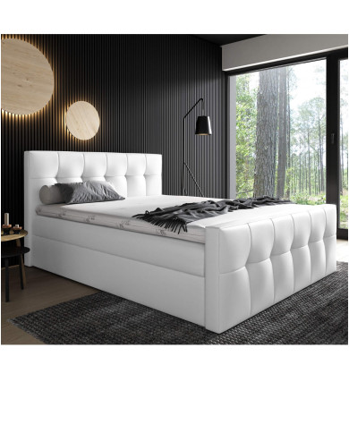 Łóżko kontynentalne Malibu 200x200, tapicerowane, materac, topper, pojemnik, Gruszka Meble Łóżko kontynentalne Malibu 200x200, tapicerowane, materac, topper, pojemnik, Gruszka Meble
