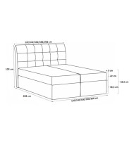 Łóżko kontynentalne Malmo 120x200, tapicerowane, materac, topper, pojemnik, Gruszka Meble