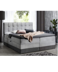 Łóżko kontynentalne Orlando 120x200, tapicerowane, materac, topper, pojemnik, Lars