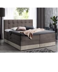 Łóżko kontynentalne Orlando 180x200, tapicerowane, materac, topper, pojemnik, Lars