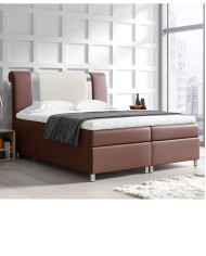 Łóżko kontynentalne Osaka140x200, tapicerowane, materac, topper, pojemnik, Lars