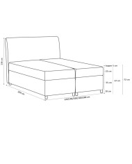 Łóżko kontynentalne Mars 200x200, tapicerowane, materac, topper, pojemnik, Gruszka Meble