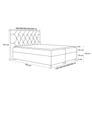 Łóżko kontynentalne Massimo 120x200, tapicerowane, materac, topper, pojemnik, Gruszka Meble