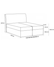 Łóżko kontynentalne Monet 120x200, tapicerowane, materac, topper, pojemnik, Gruszka Meble