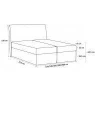 Łóżko kontynentalne Madison 200x200, tapicerowane, materac, topper, pojemnik, Lars