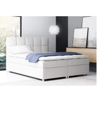 Łóżko kontynentalne Toro 160x200, tapicerowane, materac, topper, pojemnik, Lars
