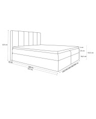 Łóżko kontynentalne Nero 120x200, tapicerowane, materac, topper, pojemnik, Gruszka Meble