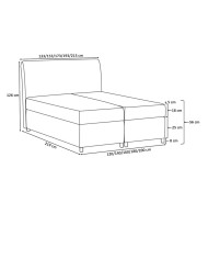 Łóżko kontynentalne Prato 200x200, tapicerowane, materac, topper, pojemnik, Gruszka Meble