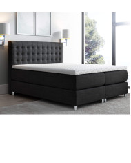 Łóżko kontynentalne Davos 120x200, tapicerowane, materac, topper, pojemnik, Lars