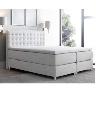 Łóżko kontynentalne Davos 120x200, tapicerowane, materac, topper, pojemnik, Lars