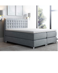 Łóżko kontynentalne Davos 160x200, tapicerowane, materac, topper, pojemnik, Lars