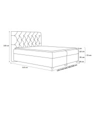 Łóżko kontynentalne Roma 120x200, tapicerowane, materac, topper, pojemnik, Gruszka Meble