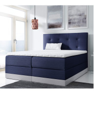 Łóżko kontynentalne Torres 120x200, tapicerowane, materac, topper, pojemnik, Lars