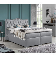 Łóżko kontynentalne Orient 120x200, tapicerowane, materac, topper, pojemnik, Lars