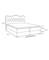 Łóżko kontynentalne Sułtan 120x200, tapicerowane, materac, topper, pojemnik, Gruszka Meble