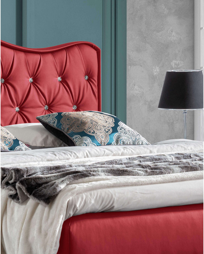 Łóżko kontynentalne Orient 160x200, tapicerowane, materac, topper, pojemnik, Lars