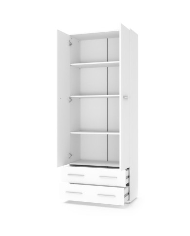 Regał zamykany 80 cm, REG2 Lima, biały, 2-drzwiowy, szuflady, półki, HALMAR Regał zamykany 80 cm, REG2 Lima, biały, 2-drzwiowy, szuflady, półki, HALMAR