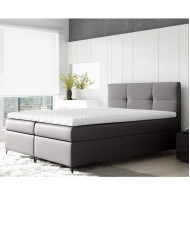 Łóżko kontynentalne Point 160x200, tapicerowane, materac, topper, pojemnik, Lars