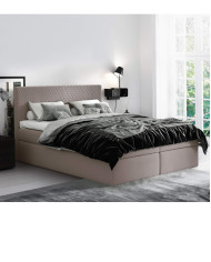 Łóżko kontynentalne Belize 120x200, tapicerowane, materac, topper, pojemnik, Lars
