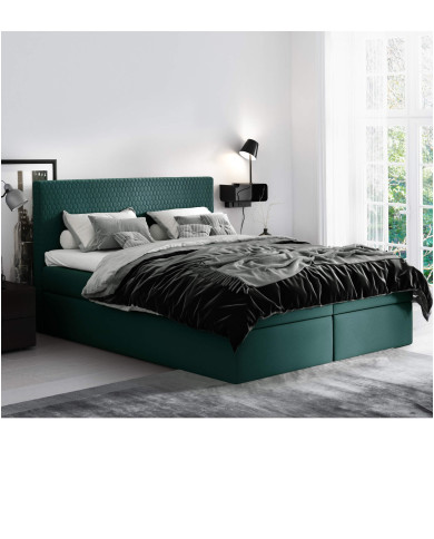 Łóżko kontynentalne Cosmo 180x200, tapicerowane, materac, topper, pojemnik, Gruszka Meble Łóżko kontynentalne Cosmo 180x200, tapicerowane, materac, topper, pojemnik, Gruszka Meble