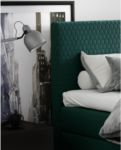 Łóżko kontynentalne Cosmo 180x200, tapicerowane, materac, topper, pojemnik, Gruszka Meble Łóżko kontynentalne Cosmo 180x200, tapicerowane, materac, topper, pojemnik, Gruszka Meble