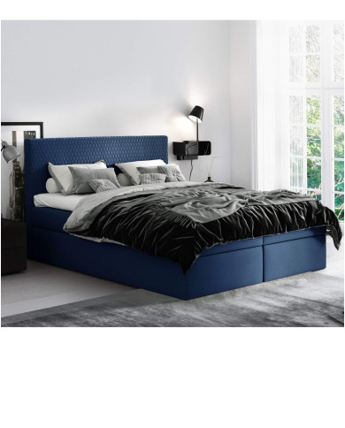 Łóżko kontynentalne Cosmo 200x200, tapicerowane, materac, topper, pojemnik, Gruszka Meble Łóżko kontynentalne Cosmo 200x200, tapicerowane, materac, topper, pojemnik, Gruszka Meble