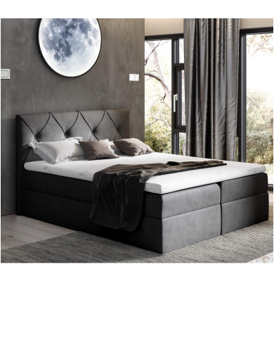 Łóżko kontynentalne Crystal 120x200, tapicerowane, materac, topper, pojemnik, Gruszka Meble Łóżko kontynentalne Crystal 120x200, tapicerowane, materac, topper, pojemnik, Gruszka Meble