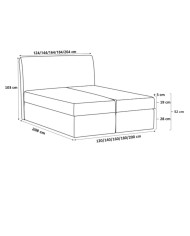 Łóżko kontynentalne Crystal 120x200, tapicerowane, materac, topper, pojemnik, Gruszka Meble