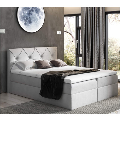 Łóżko kontynentalne Crystal 160x200, tapicerowane, materac, topper, pojemnik, Gruszka Meble Łóżko kontynentalne Crystal 160x200, tapicerowane, materac, topper, pojemnik, Gruszka Meble